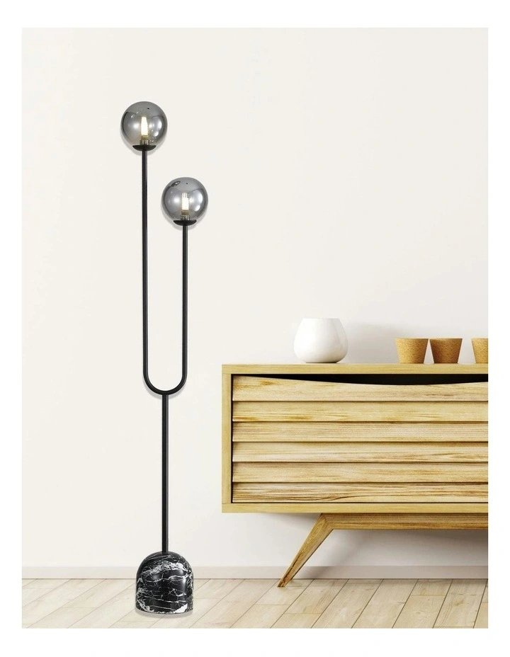 Smoke Glass Spheres Tropez Decorative Floor Lamp image 2