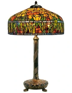 Reproduction Metal Base Tulip Table Lamp 18inch