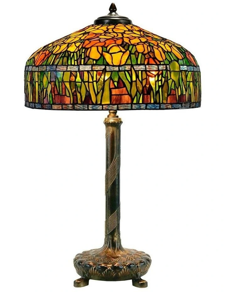 Reproduction Metal Base Tulip Table Lamp 18inch image 1