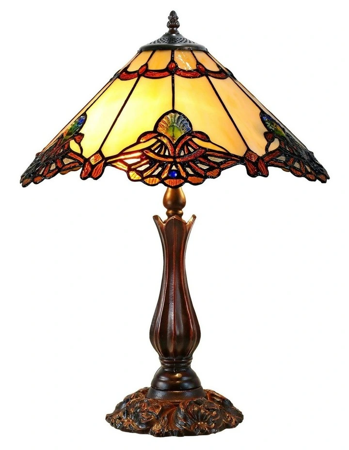 Large Benita Leadlight Tiffany Table Lamp image 3