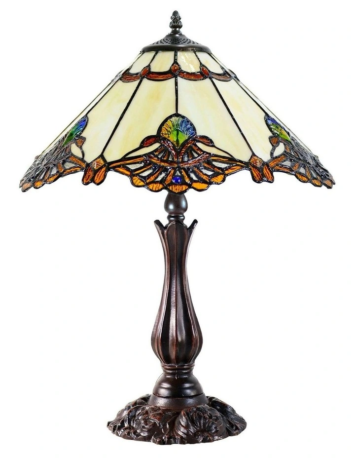 Large Benita Leadlight Tiffany Table Lamp image 4