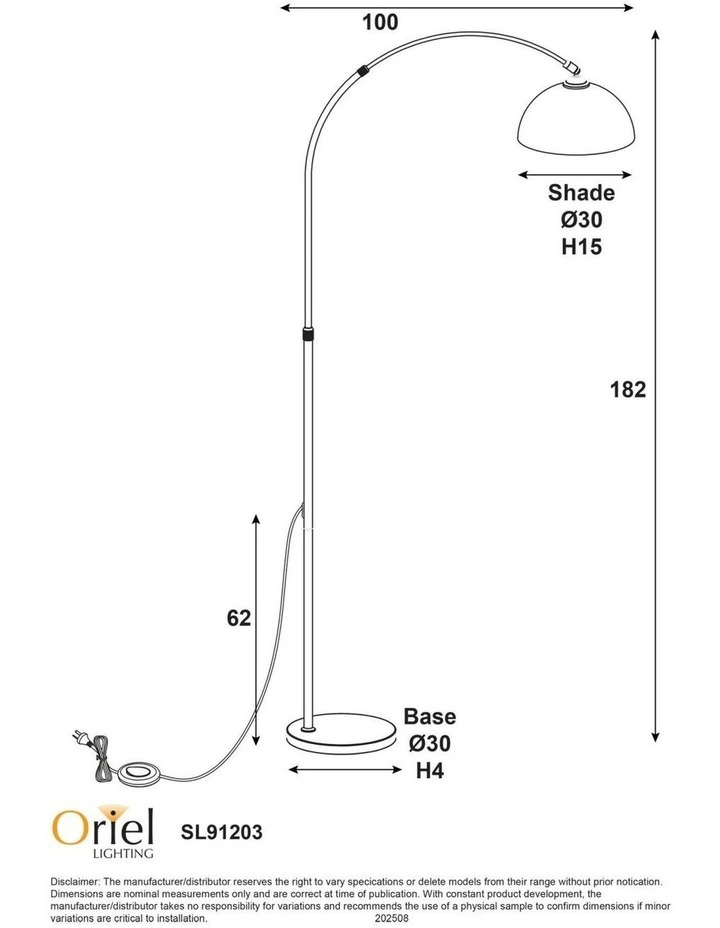 Marble Base Marmo Arc Floor Lamp image 6