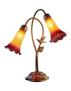 Twin Hummingbird Lily Table Lamp