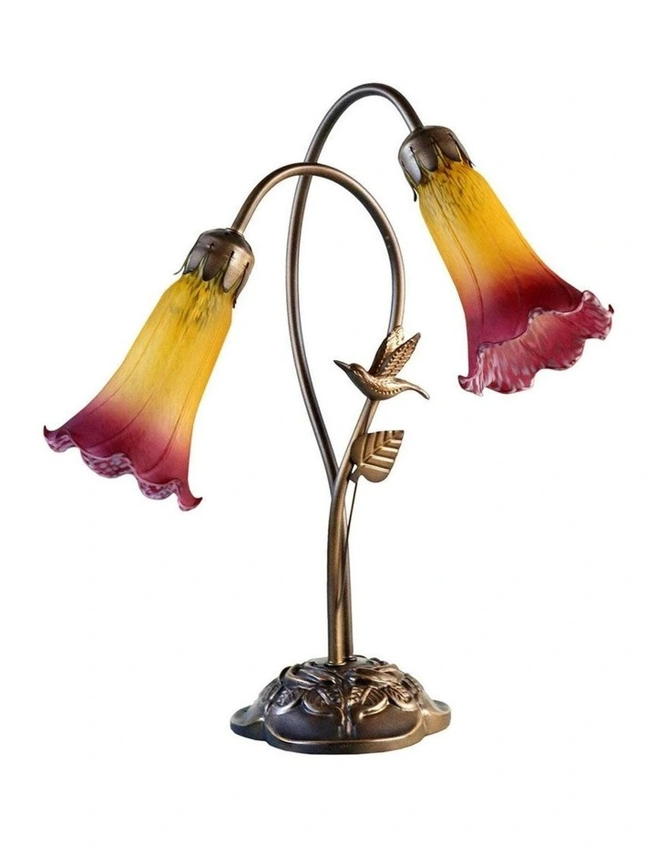 Twin Hummingbird Lily Table Lamp image 2