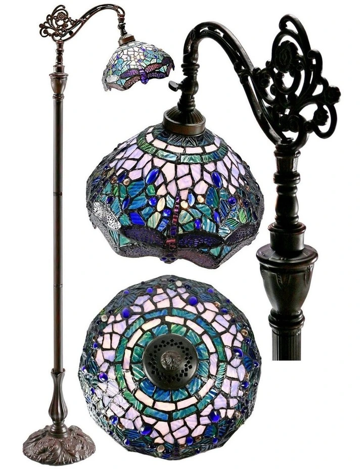 Dragonfly Edwardian Tiffany Floor Lamp image 3