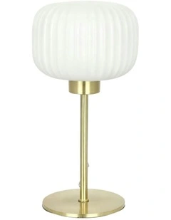 Alto Ribbed Optic Glass Table Lamp in Opal