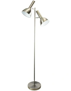 Vespa Twin Floor Lamp in Brushed Chrome