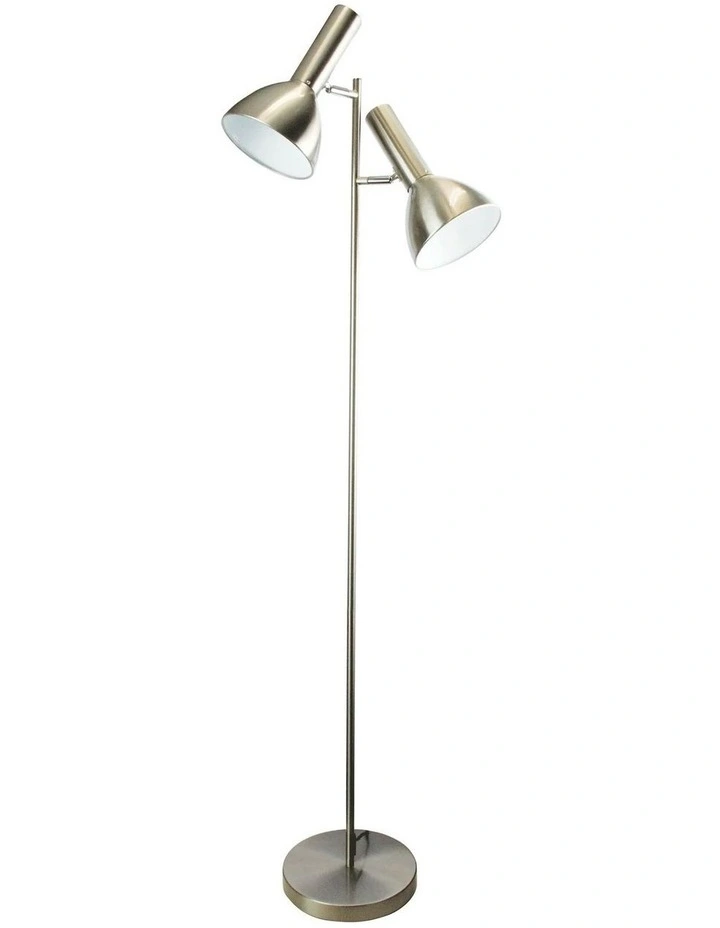 Vespa Twin Floor Lamp in Brushed Chrome image 1