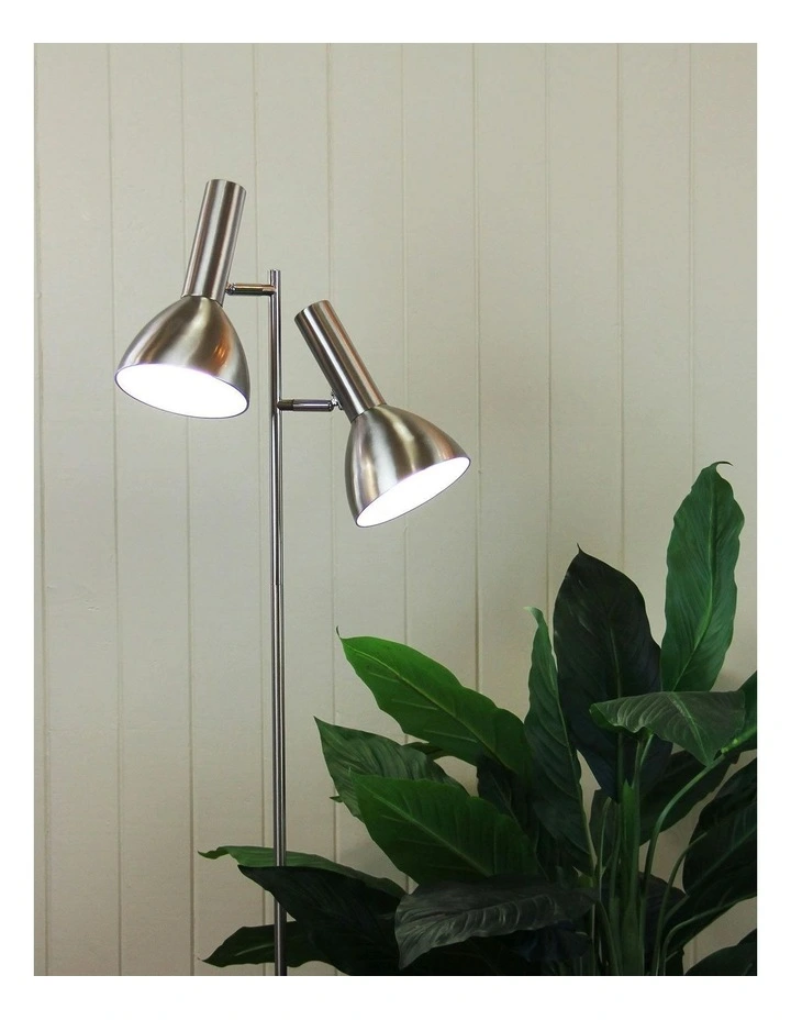 Vespa Twin Floor Lamp in Brushed Chrome image 2