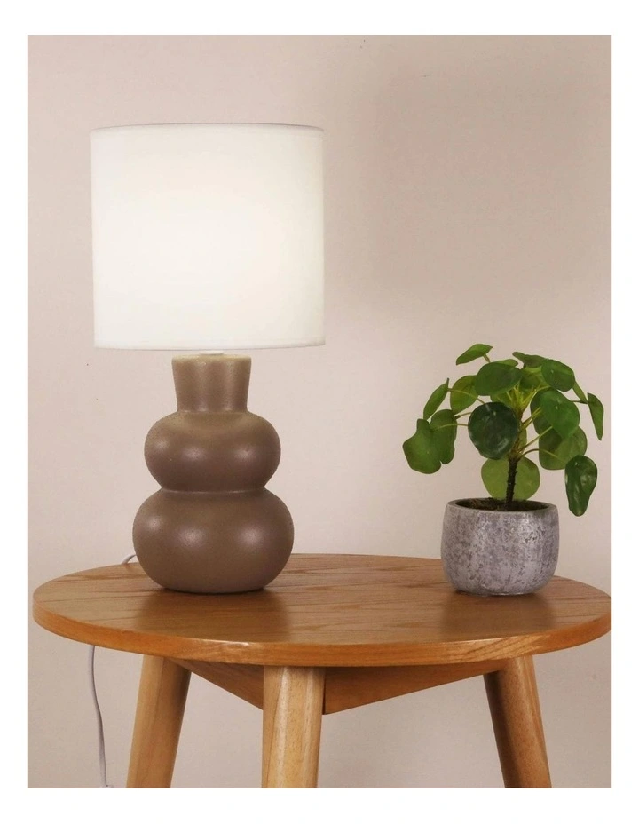 Holla Ceramic Table Lamp in Taupe image 2