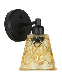 Dram Vintage Cut Glass Wall Light-Amber