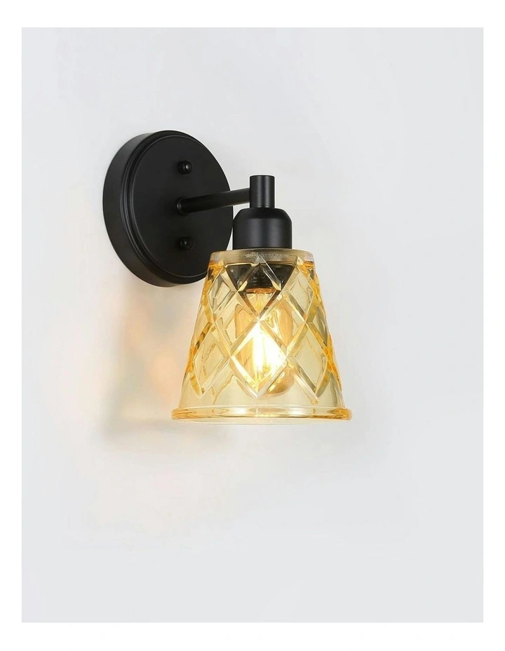 Dram Vintage Cut Glass Wall Light-Amber image 2