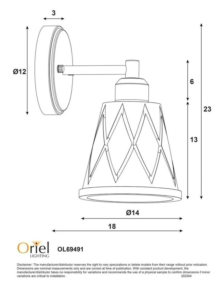 Dram Vintage Cut Glass Wall Light-Amber image 4