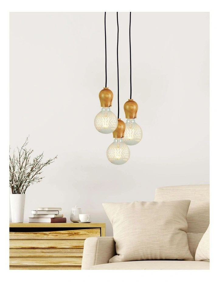 Bud Timber Suspension Pendant Light image 2