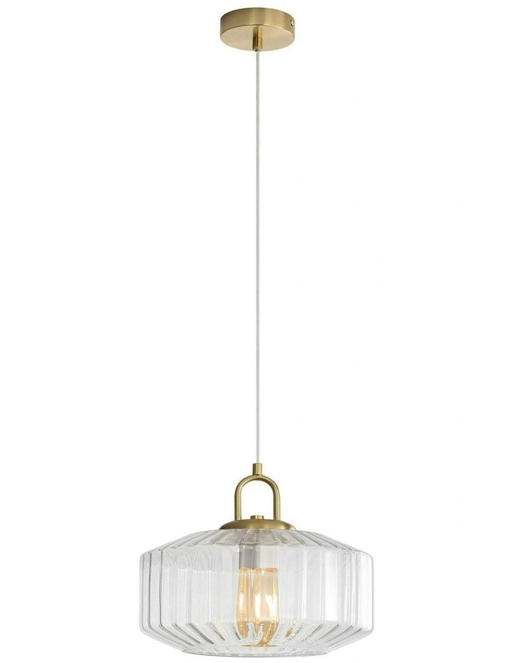 Clarise Geometric Glass Pendant Light in Clear image 1
