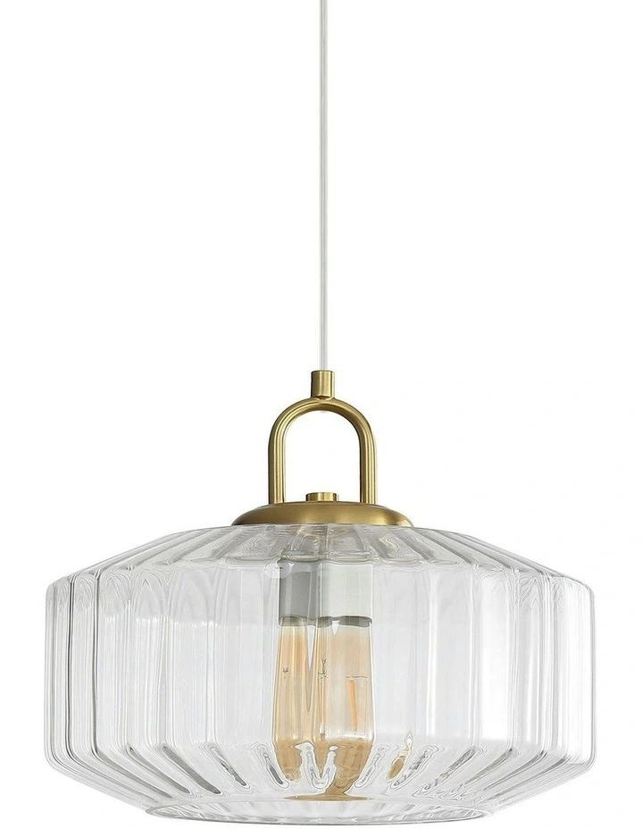 Clarise Geometric Glass Pendant Light in Clear image 2