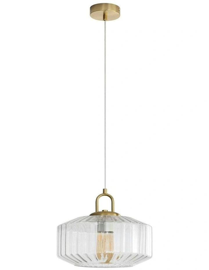 Clarise Geometric Glass Pendant Light in Clear image 4