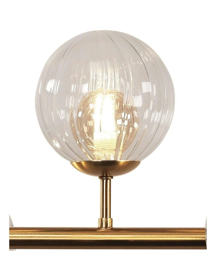 Volli 6 Light Optic Glass Pendant Light Satin Brass image 4