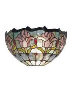 Mauve Tulip Tiffany Wall Light in Multi