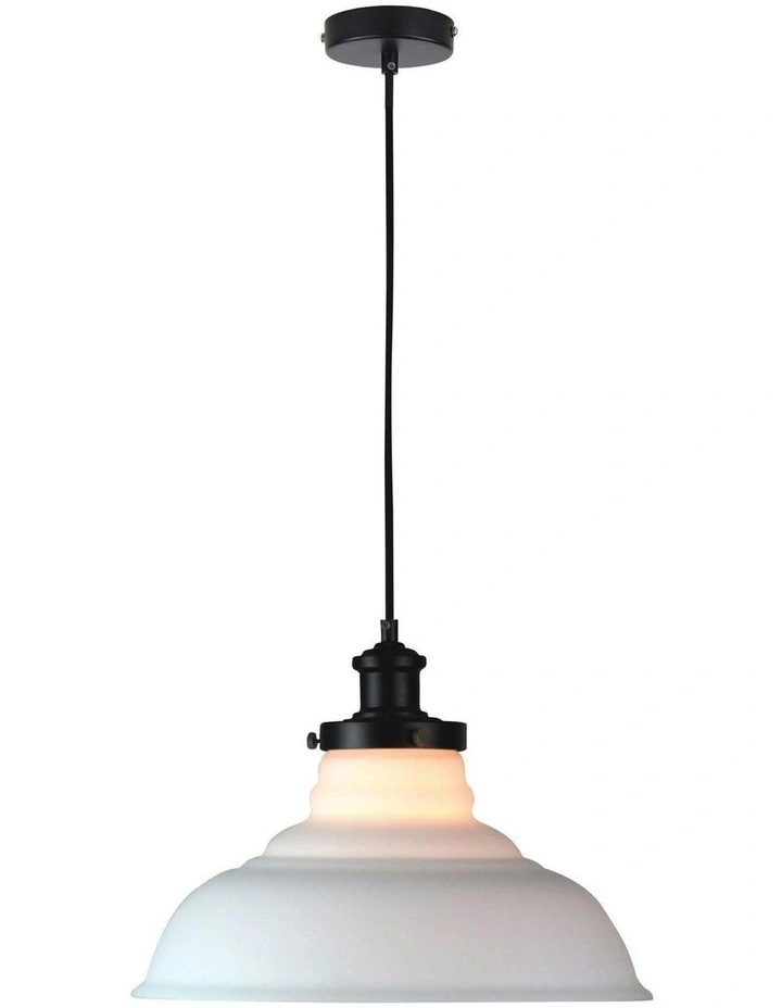 Toledo Classic Opal Glass Pendant Light in Black image 1