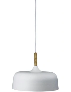 Malt Urban Retro Industrial Style Pendant 32cm in White