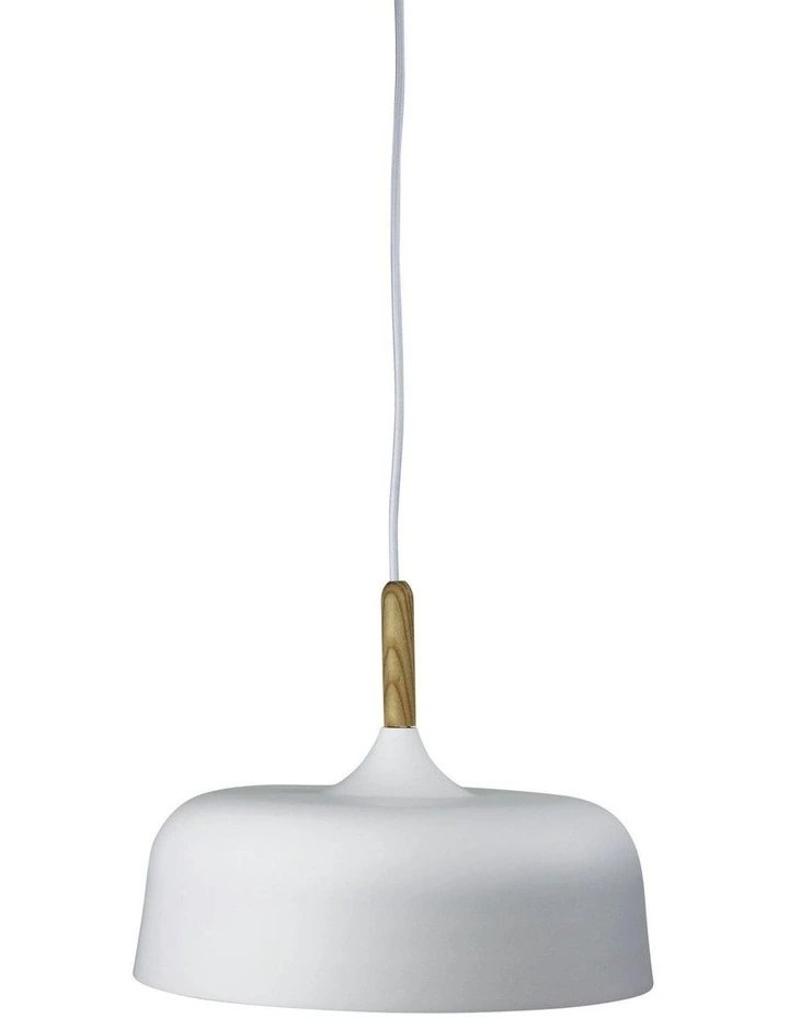 Malt Urban Retro Industrial Style Pendant 32cm in White image 1