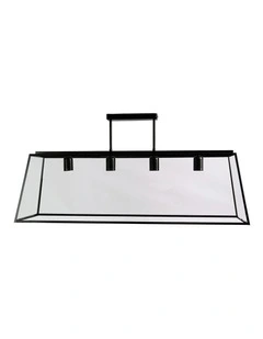 Eaton 4 Retro Pendant Light 100cm in Black