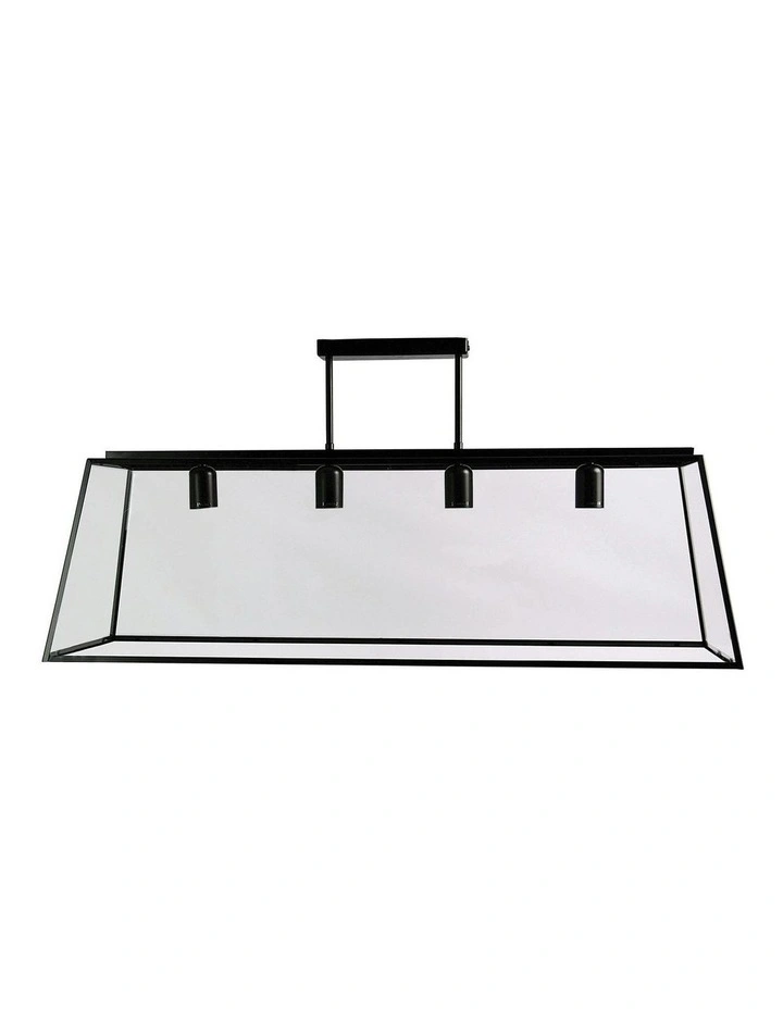 Eaton 4 Retro Pendant Light 100cm in Black image 1