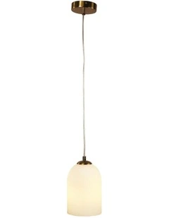 Arley Ribbed Glass Pendant Light in Brown