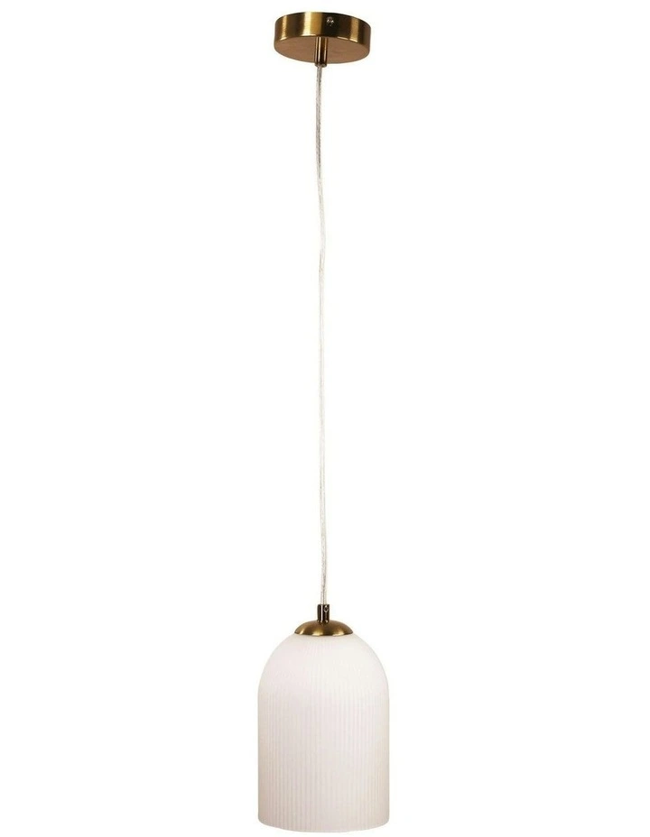 Arley Ribbed Glass Pendant Light in Brown image 3