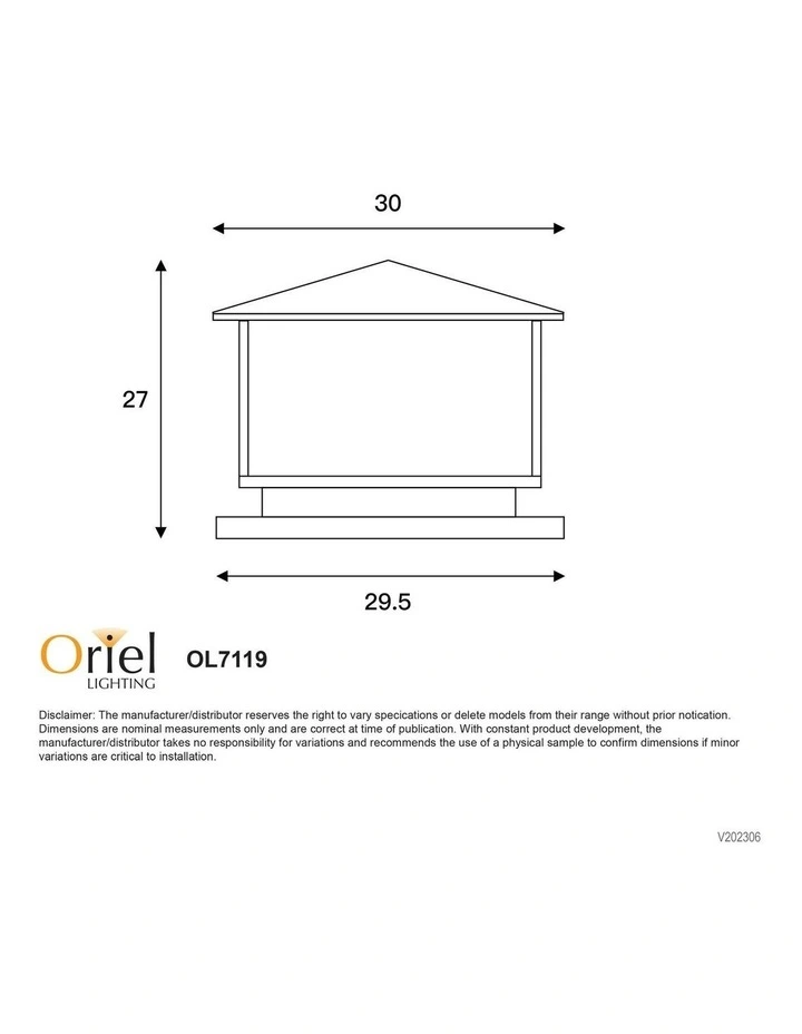 Cortez Outdoor Metal Post Top in Graphite image 4