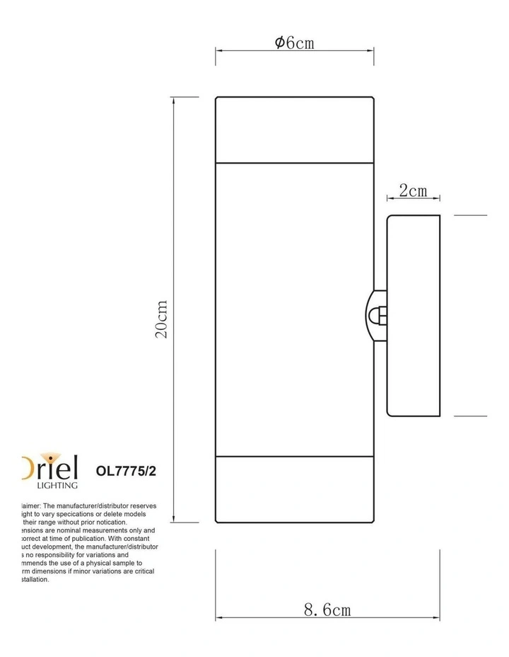 Zeta Stainless Steel Up Down Wall Light in Silver image 2