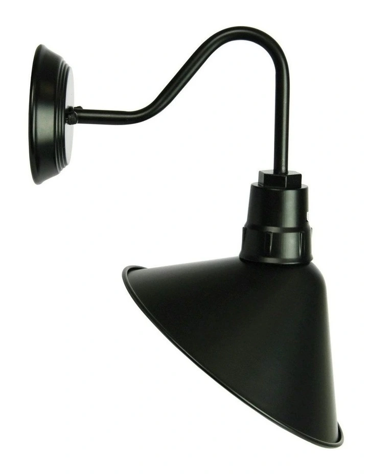 Derwent Industrial Vintage Style Wall Light in Black image 1