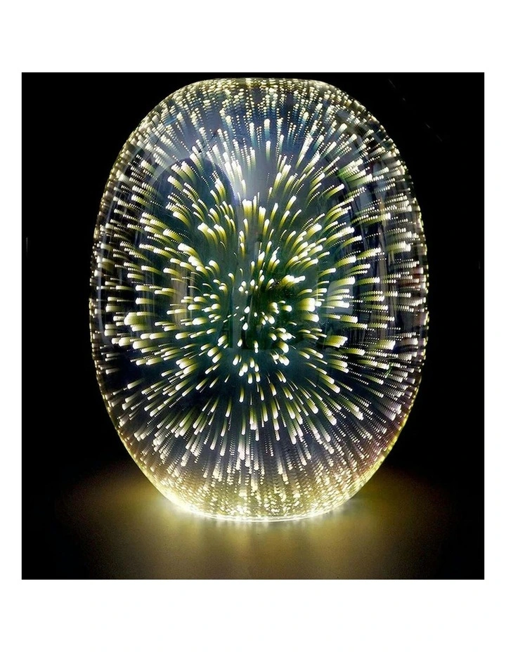 Moravian Glass Oval Pendant Light in Silver image 4