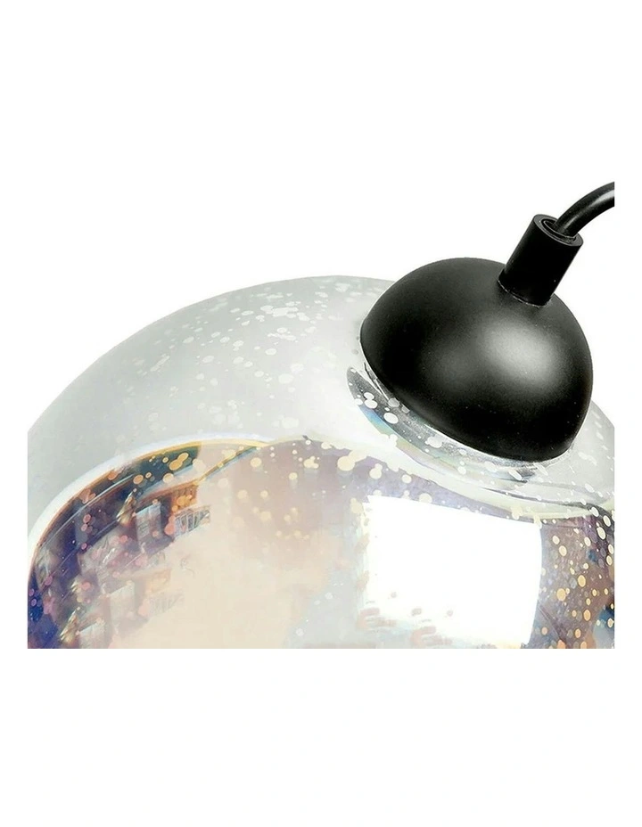 Moravian Glass Oval Pendant Light in Silver image 5