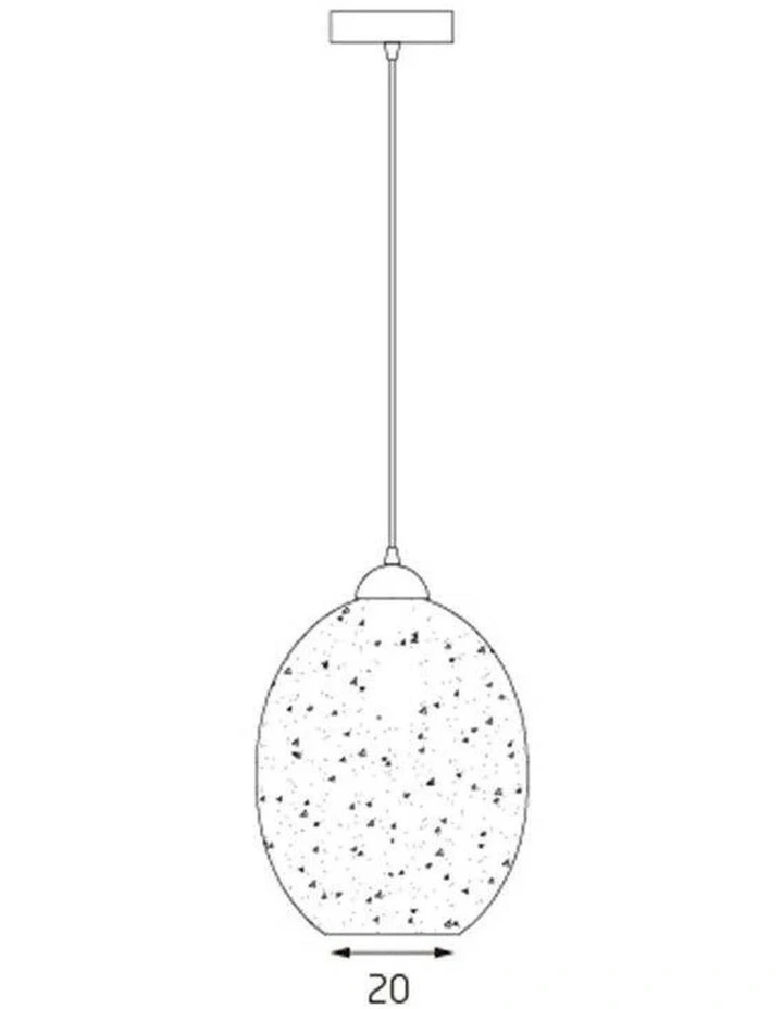 Moravian Glass Oval Pendant Light in Silver image 6