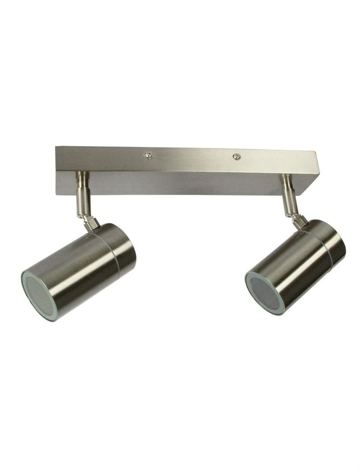 Zeta Stainless Steel LED Ready Spotlight Double in Silver image 1