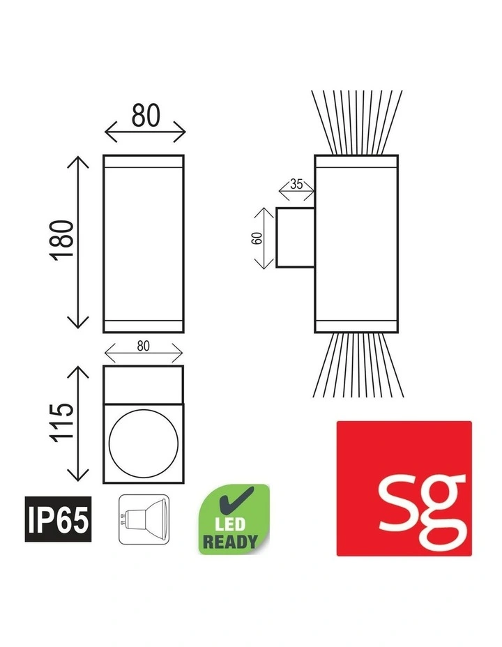 Kube Twin Exterior Light in Black image 5