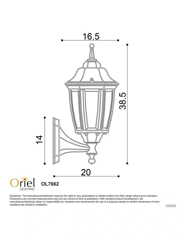 Highgate Up Exterior Light in Black image 3
