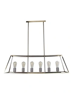 Southport Urban Retro Pendant Light 100cm in Brushed Chrome