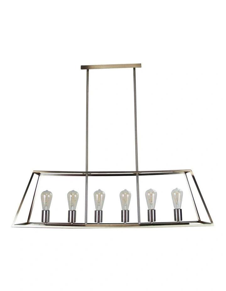 Southport Urban Retro Pendant Light 100cm in Brushed Chrome image 1
