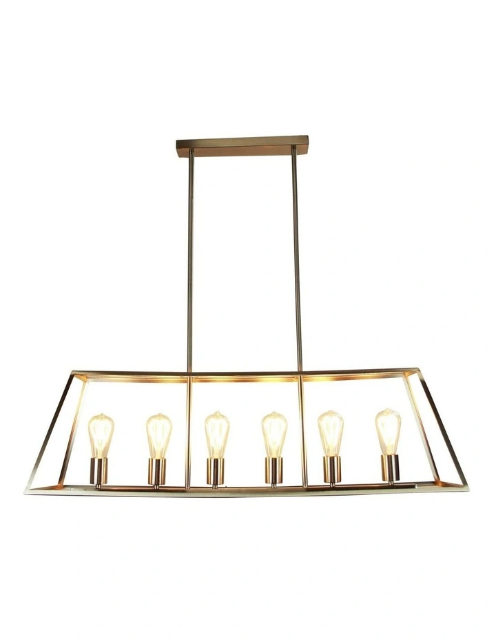 Southport Urban Retro Pendant Light 100cm in Brushed Chrome image 2