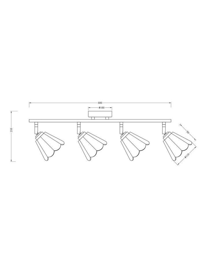 Coraline 4lt Linear Ceiling Light in Champagne image 6