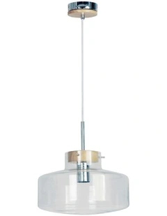 Holbeck Scandinavian Glass Pendant Light 30cm in Clear