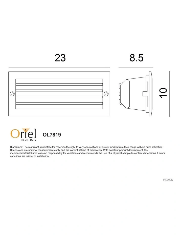 316 Stainless Louvred Face Brick Light in White image 2