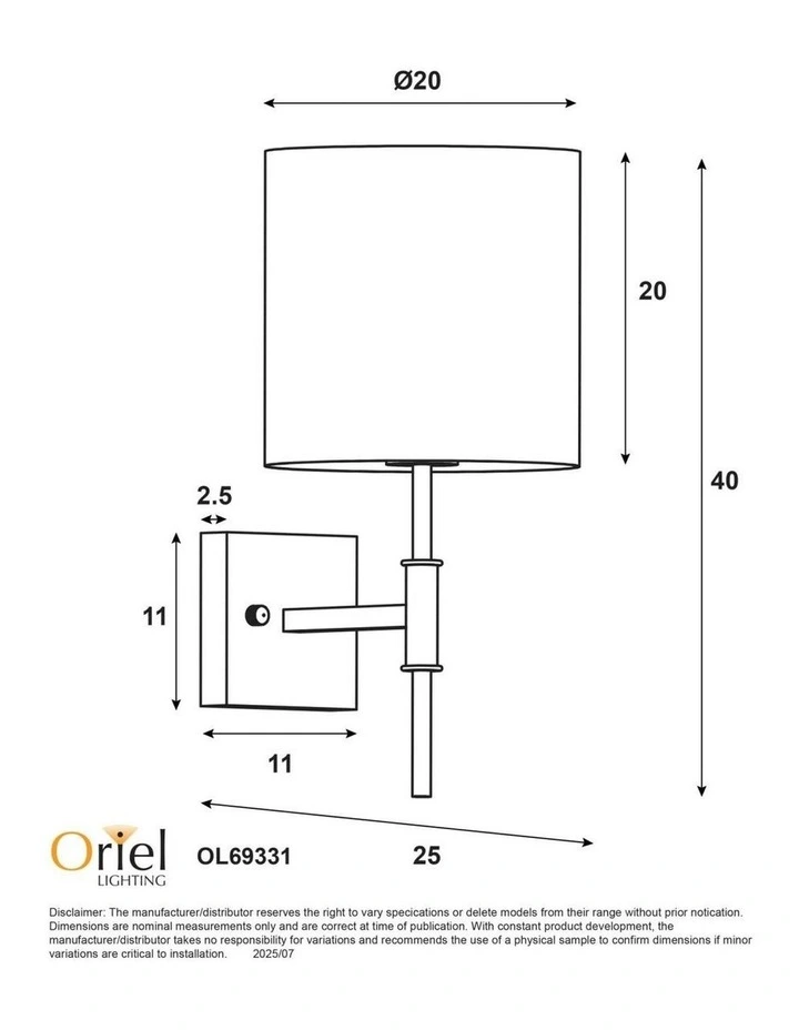 Bella Wall Light in Satin Brass image 4