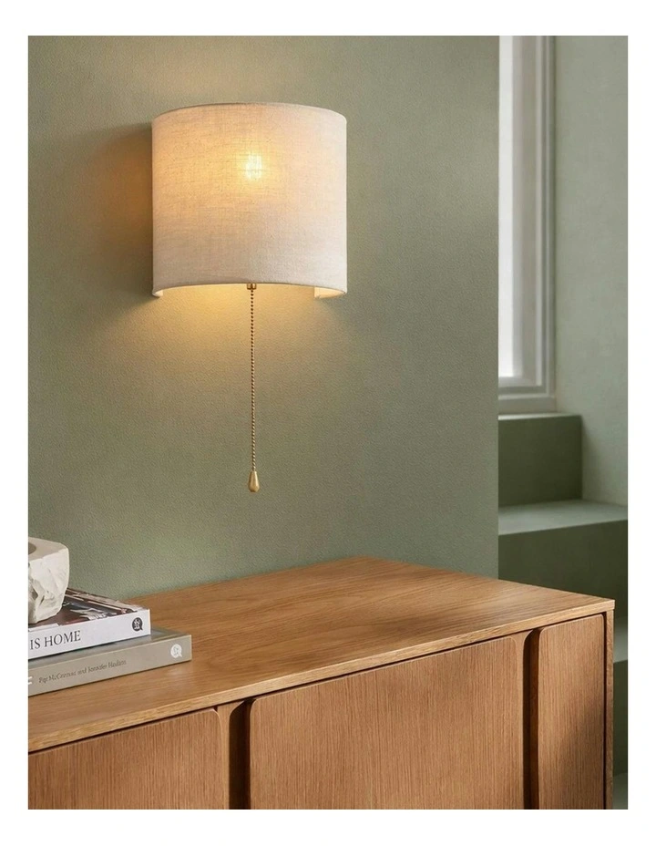 Reese Pull Cord Wall Light in White image 3