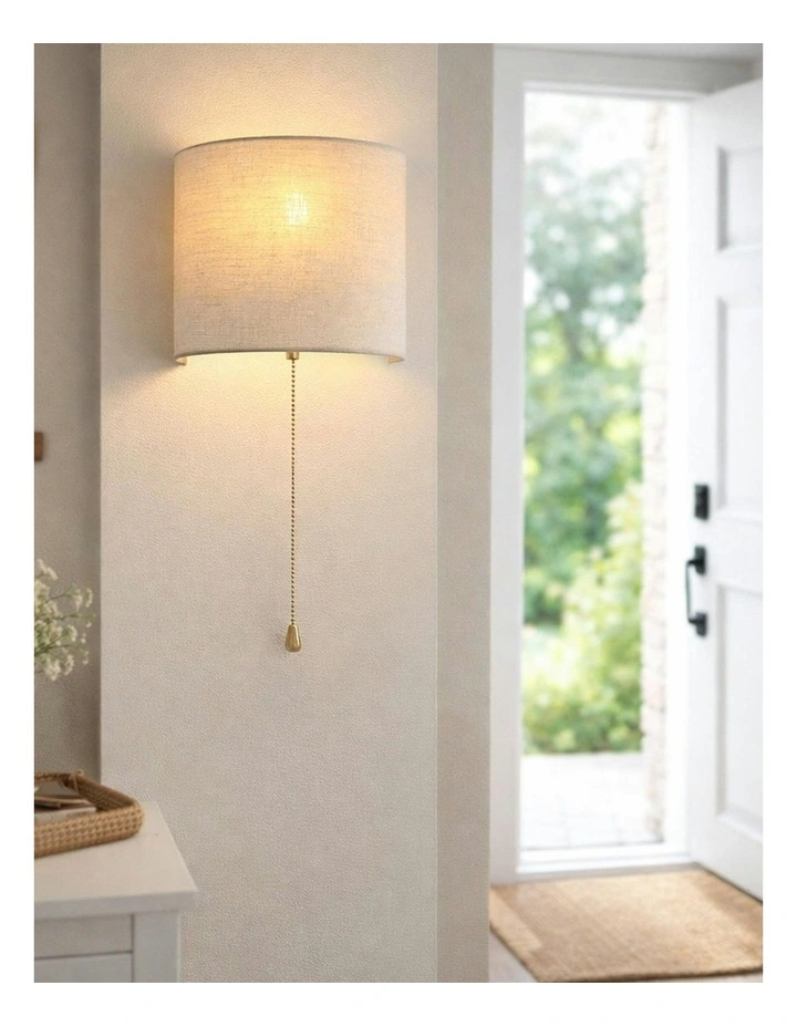 Reese Pull Cord Wall Light in White image 4