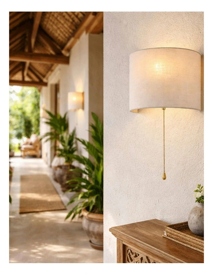 Reese Pull Cord Wall Light in White image 5