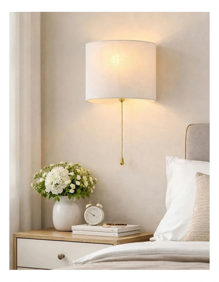 Reese Pull Cord Wall Light in White image 6